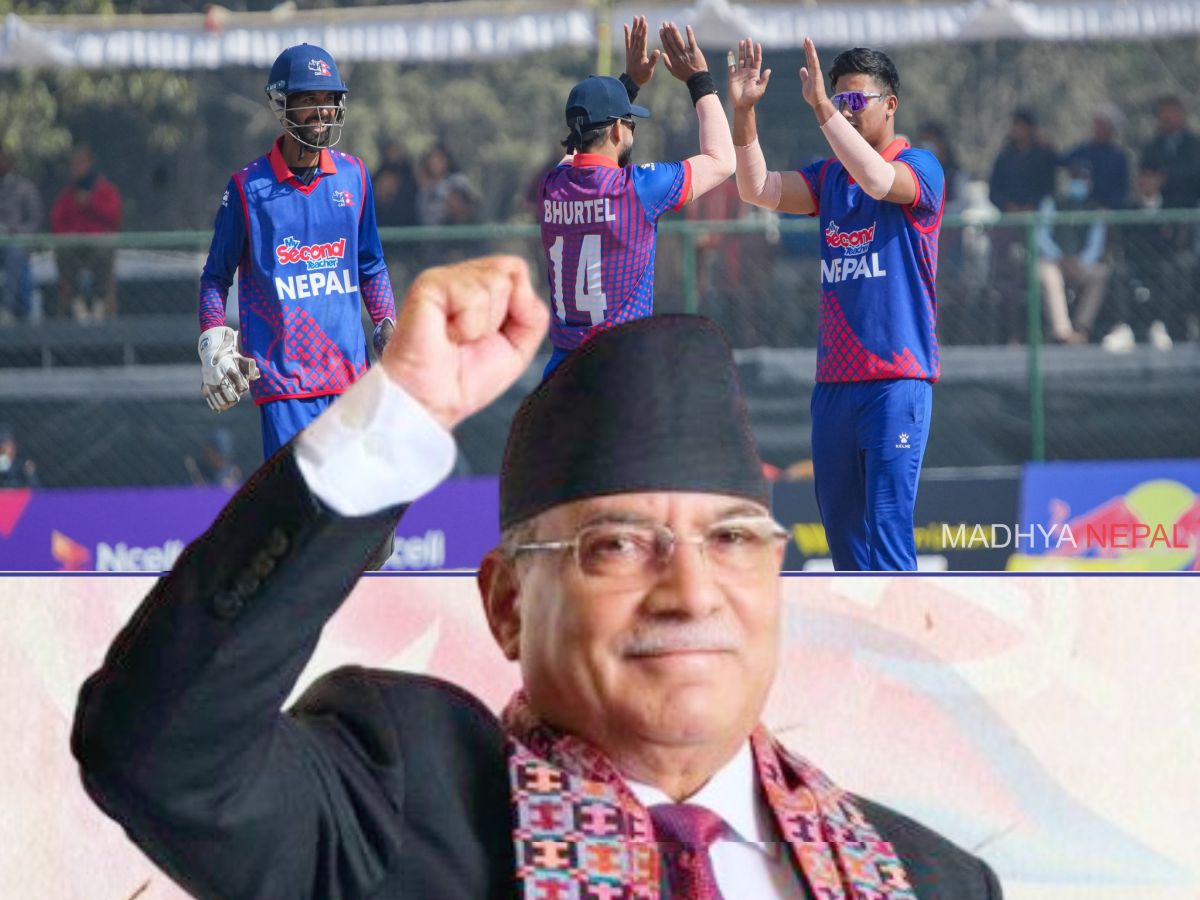 प्रधानमन्त्रीद्वारा क्रिकेट टोलीलाई बधाई